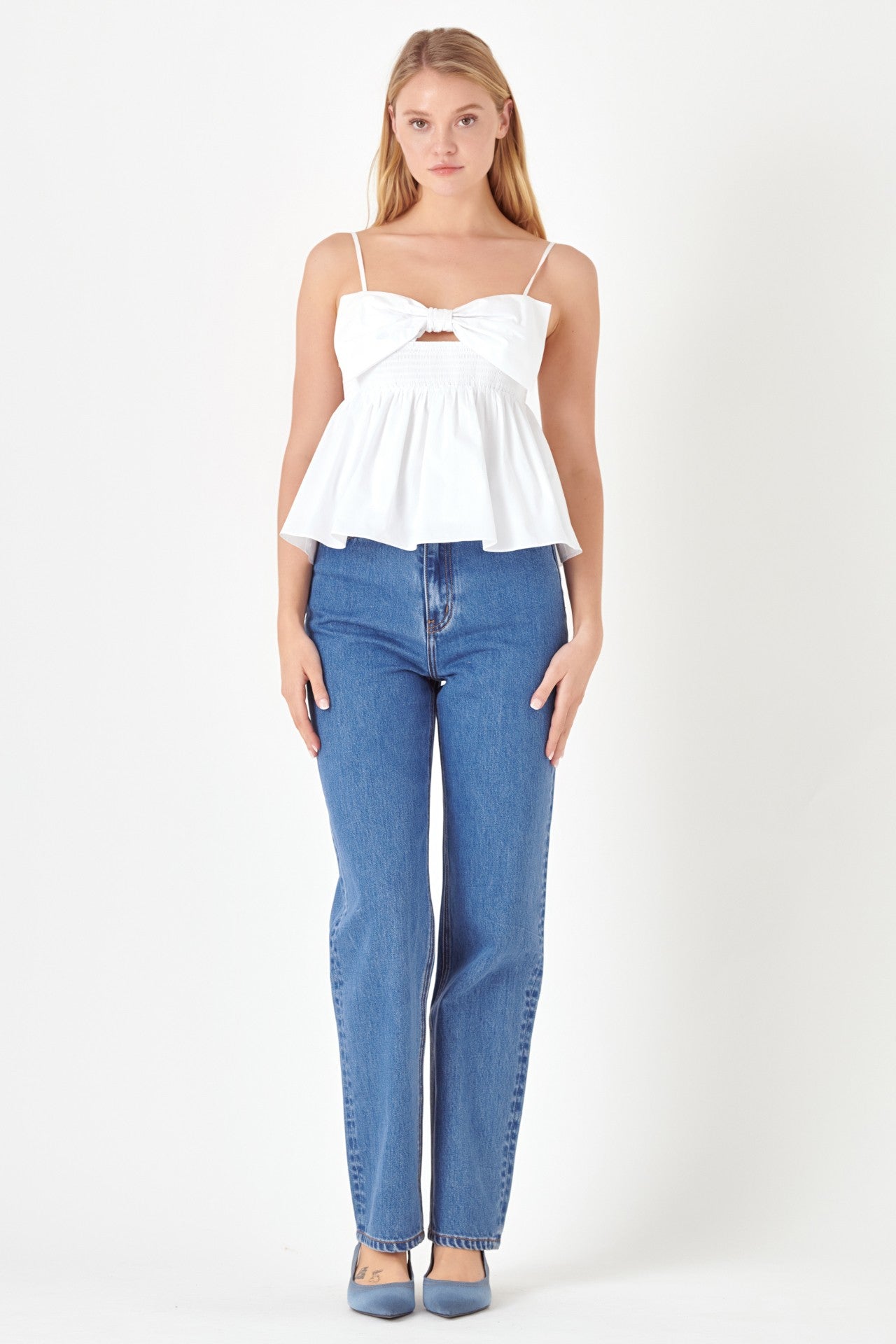 Bow Puplum Tank Top