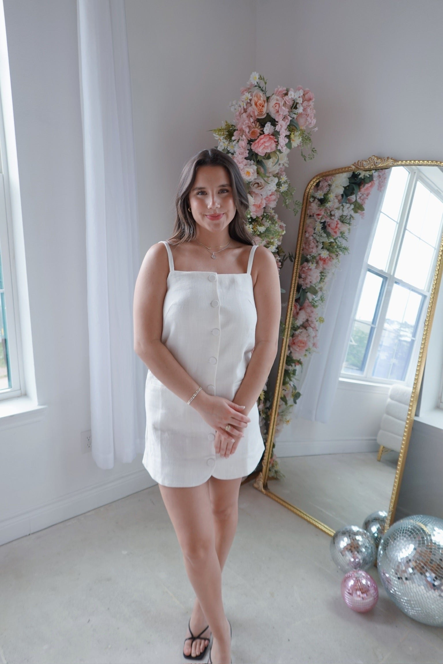 Linen Button Down Mini Dress