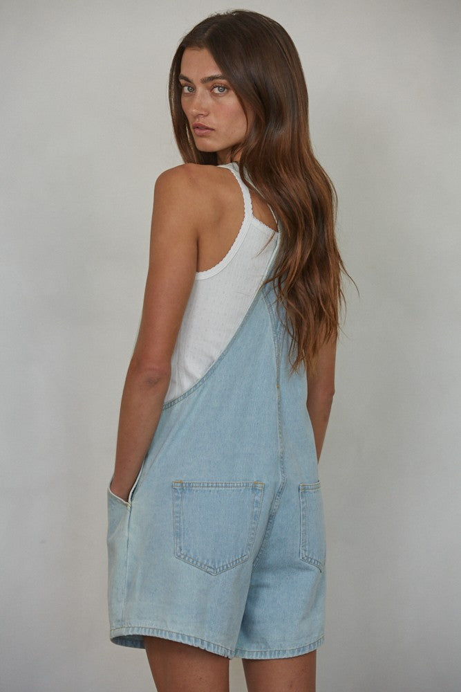 Denim Shorts Overalls