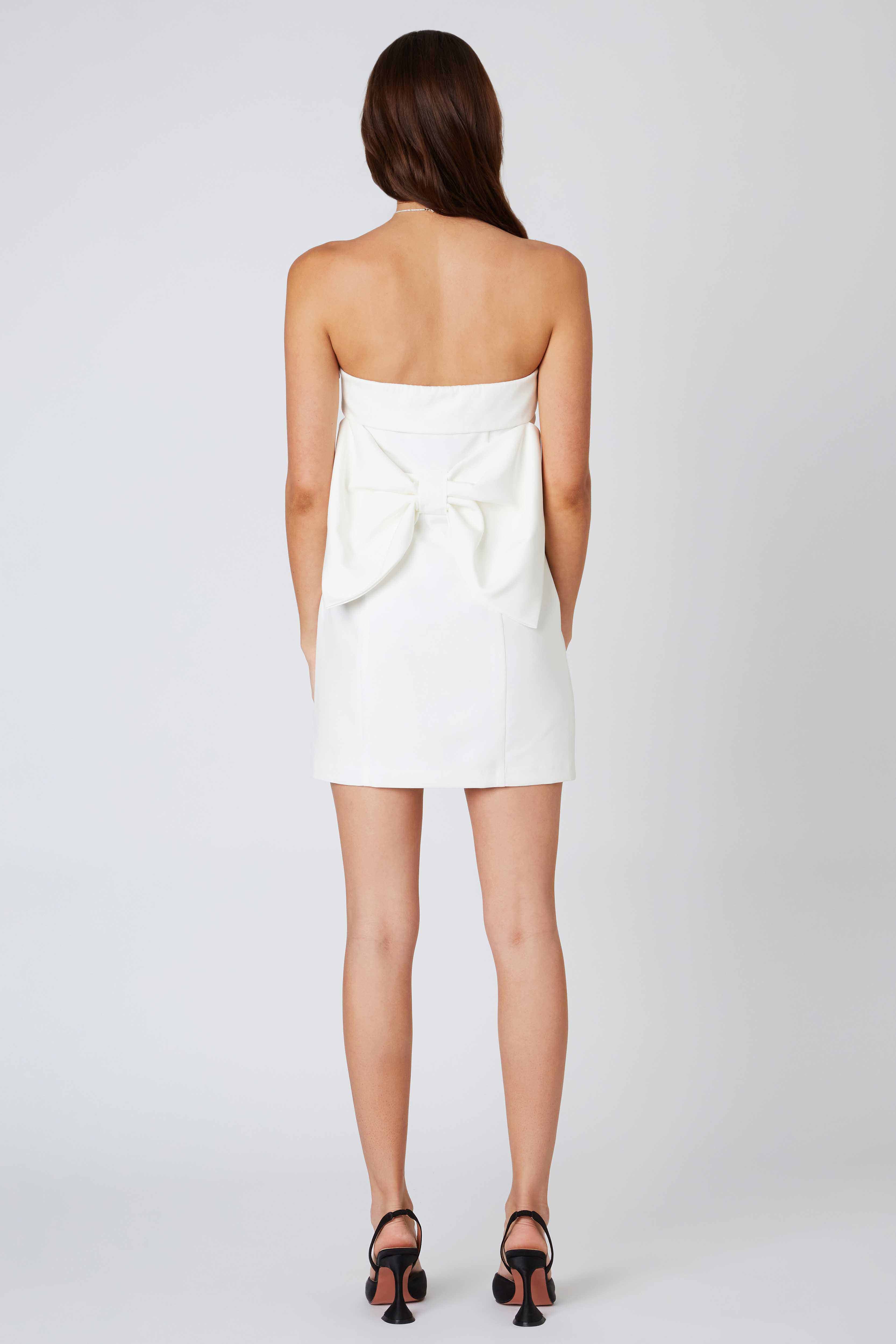 Classic Strapless Fold Over Back Bow Detail Mini