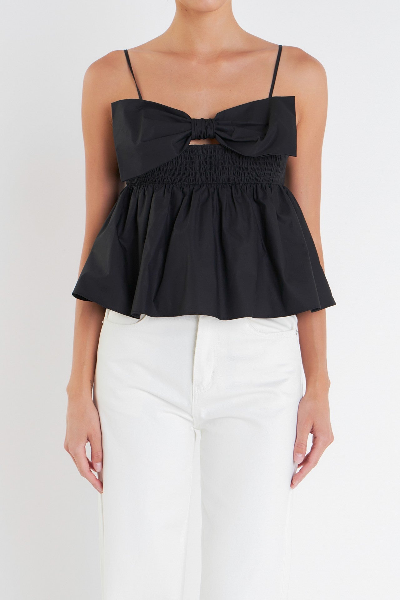 Bow Puplum Tank Top