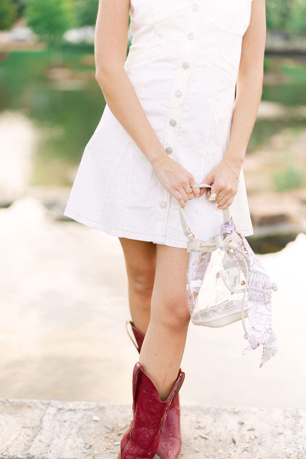 Denim V-neckline Button Down Mini Dress