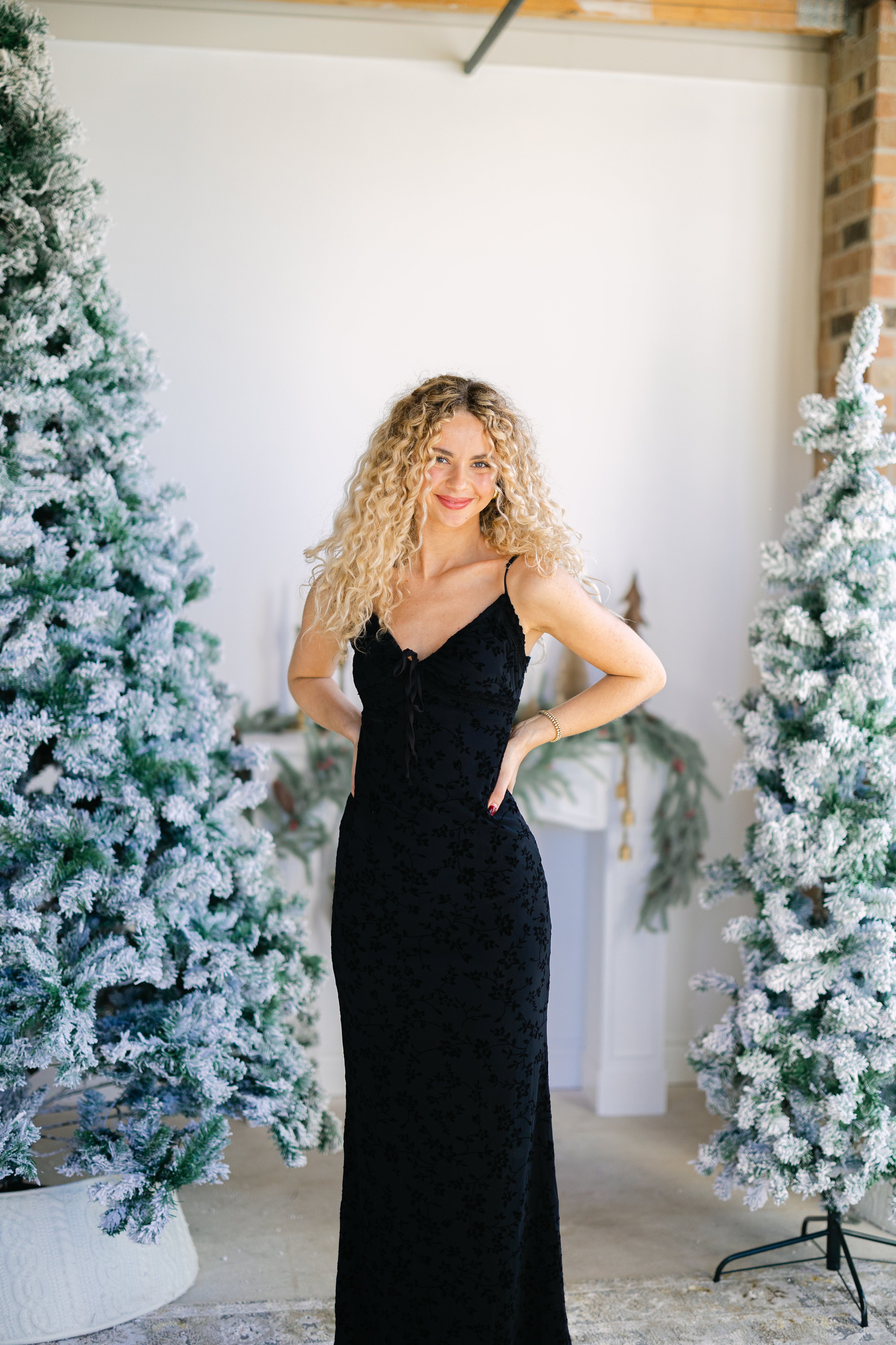 Floral Velvet Maxi Dress