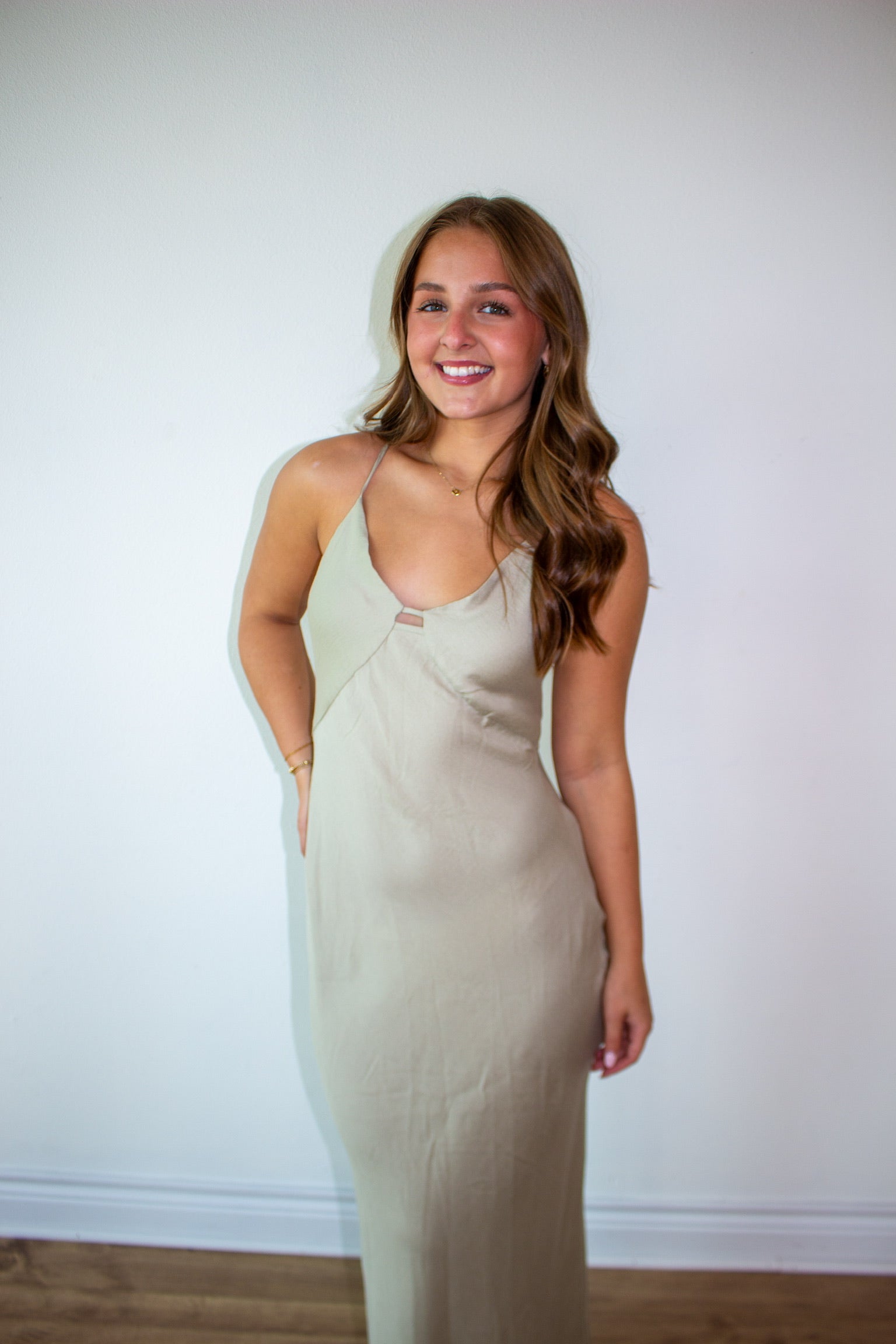 Front Cut Out Slip Dress