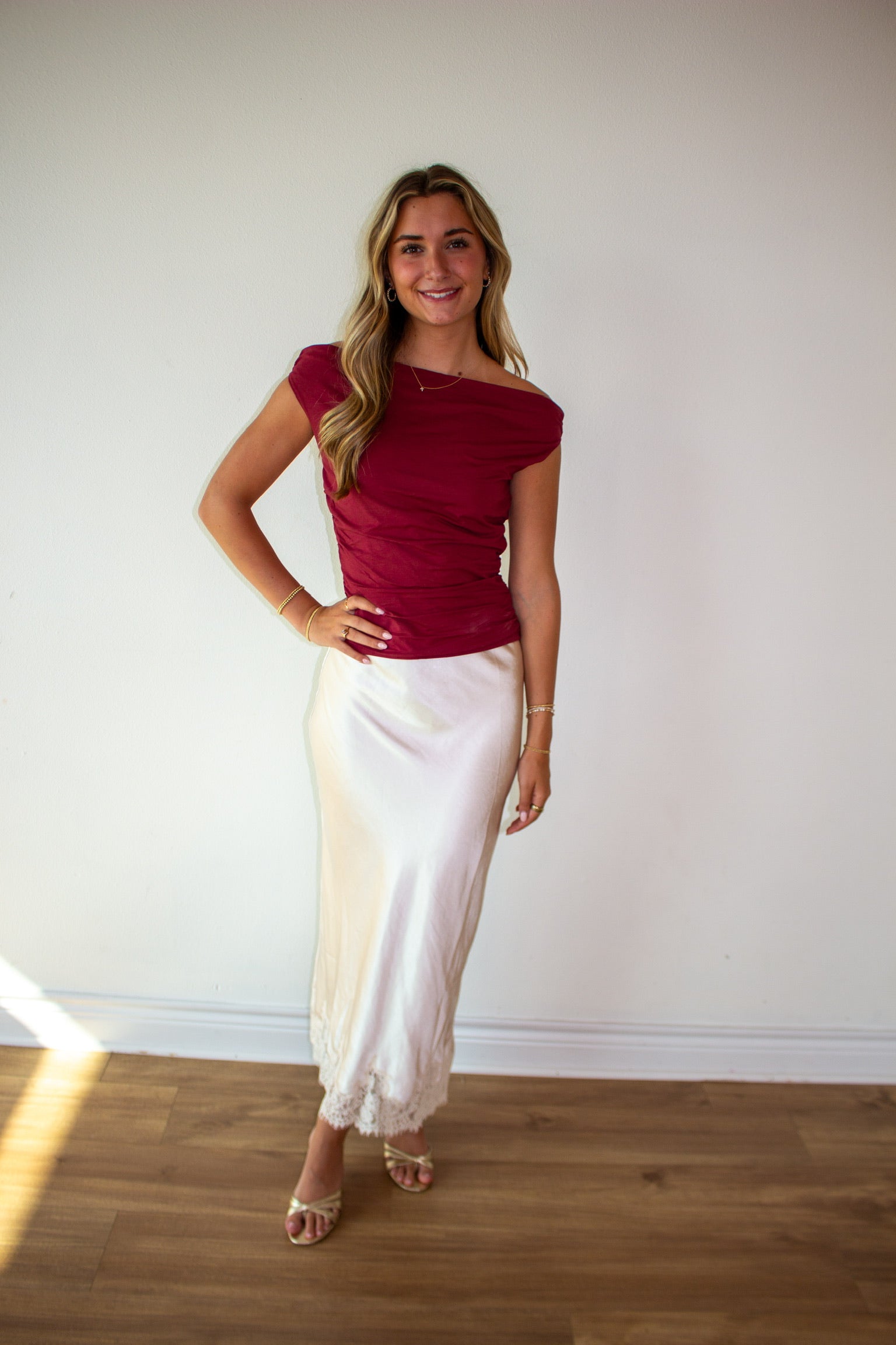 Off The Shoulder Ruched Top