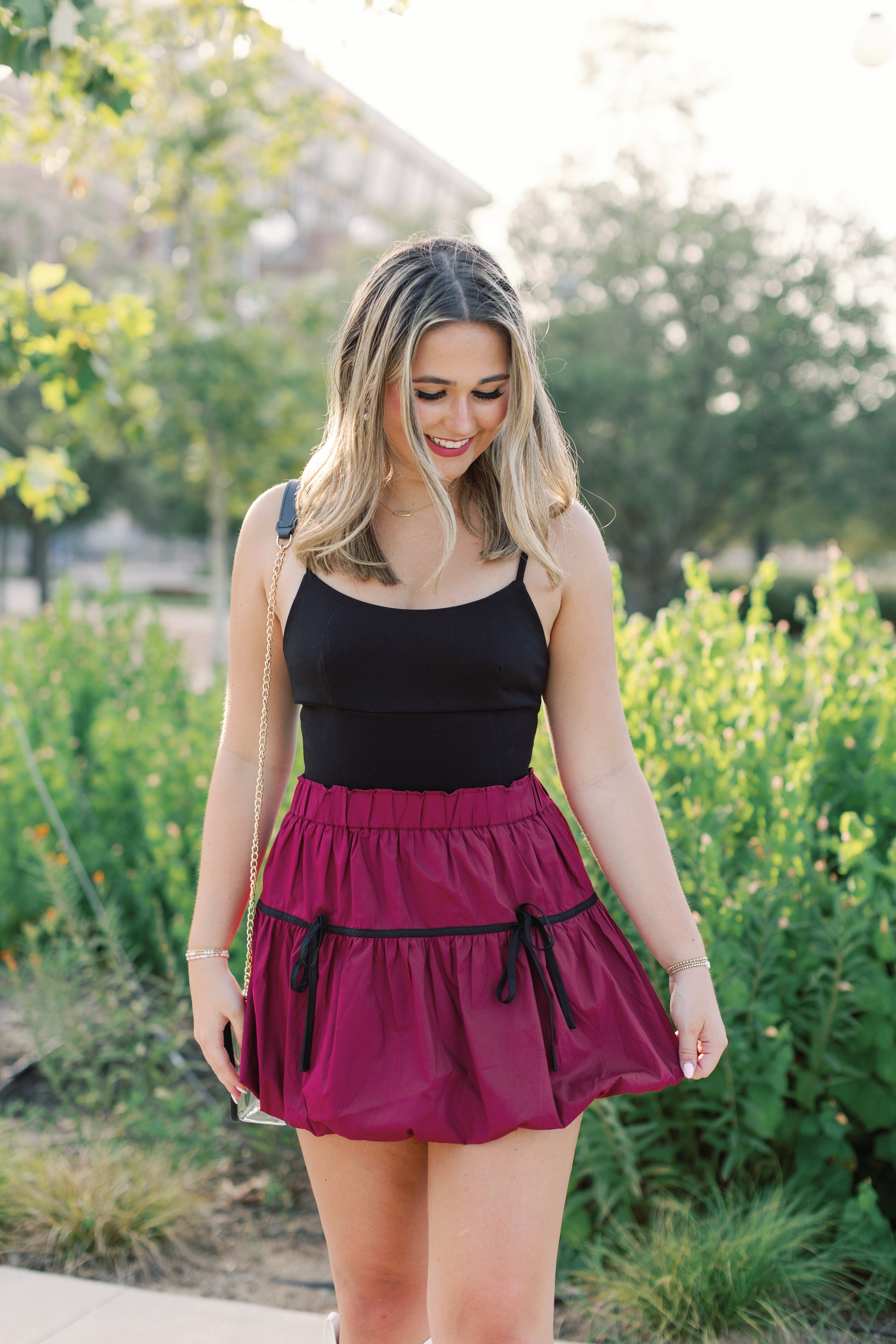 ANDMARY】Back ribbon mini skirt