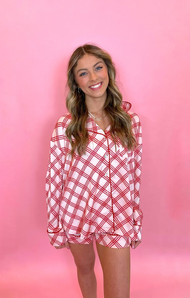 Satin Holiday Plaid Pajama Set
